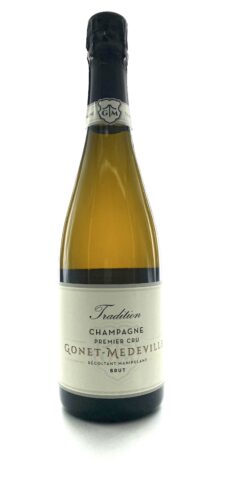 Champagne Premier Cru Brut Gonet-Medeville.